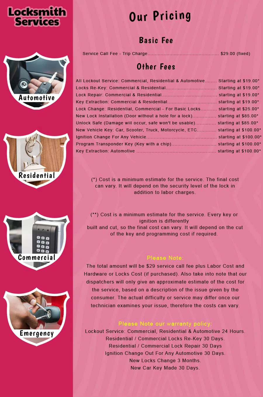 Little Silver NJ Locksmith Store Little Silver, NJ 732-612-3977 - price-list-c-18
